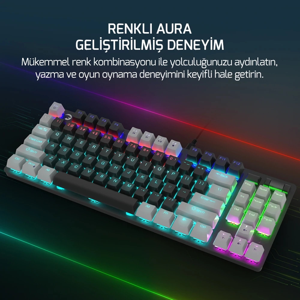 GAMEPOWER EVA 5 RED SWITCH RAINBOW GAMING OYUNCU KLAVYE