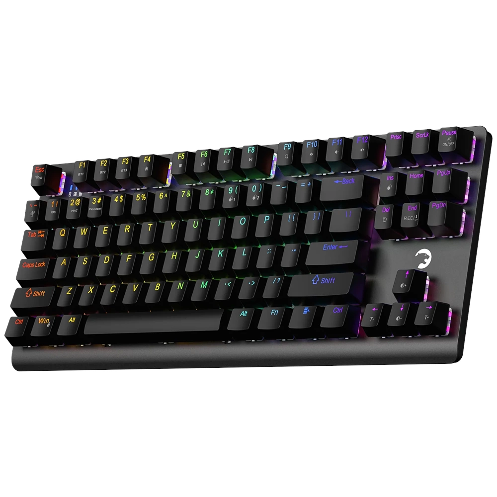 GamePower Eva 7 60M Mekanik Kablolu, 2.4Ghz, Bluetooth 3 Mod Red Switch Türkçe Q 88 Tuş USB RGB Gaming Klavye