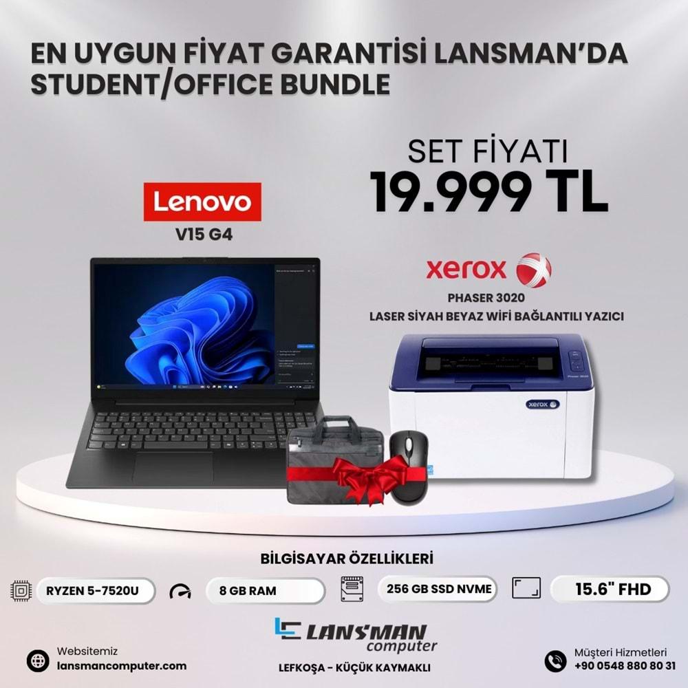 LENOVO V15 G4 AMD RYZEN 5-7520U 2.8G 8GB RAM 256GB SSD 15.6 INCH FREEDOS XEROX 3020 PRINTER WIFI