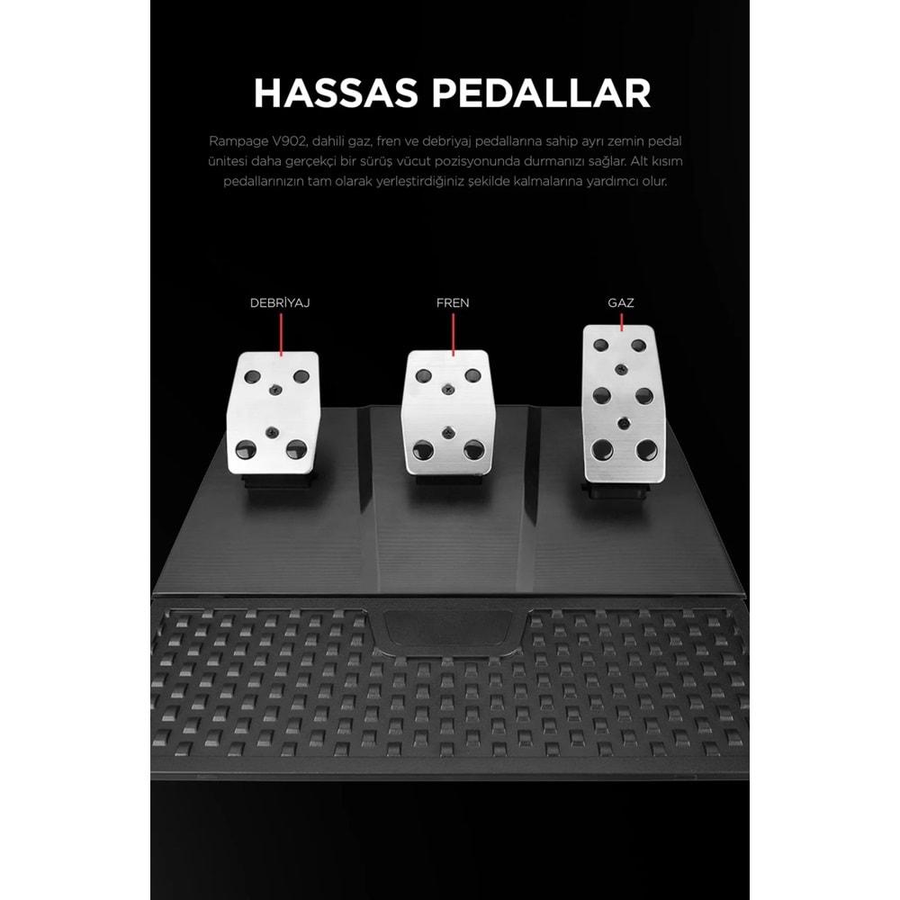 RAMPAGE V902 GAMING OYUNCU PEDAL/VİTES/DIREKSIYON SETI PC UYUMLU