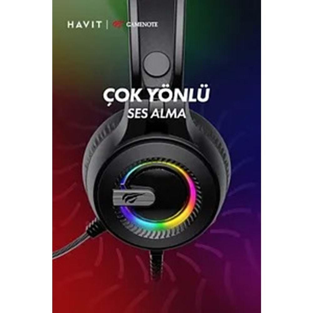 GAMENOTE H2040D SIYAH KULAKLIK GAMING RGB
