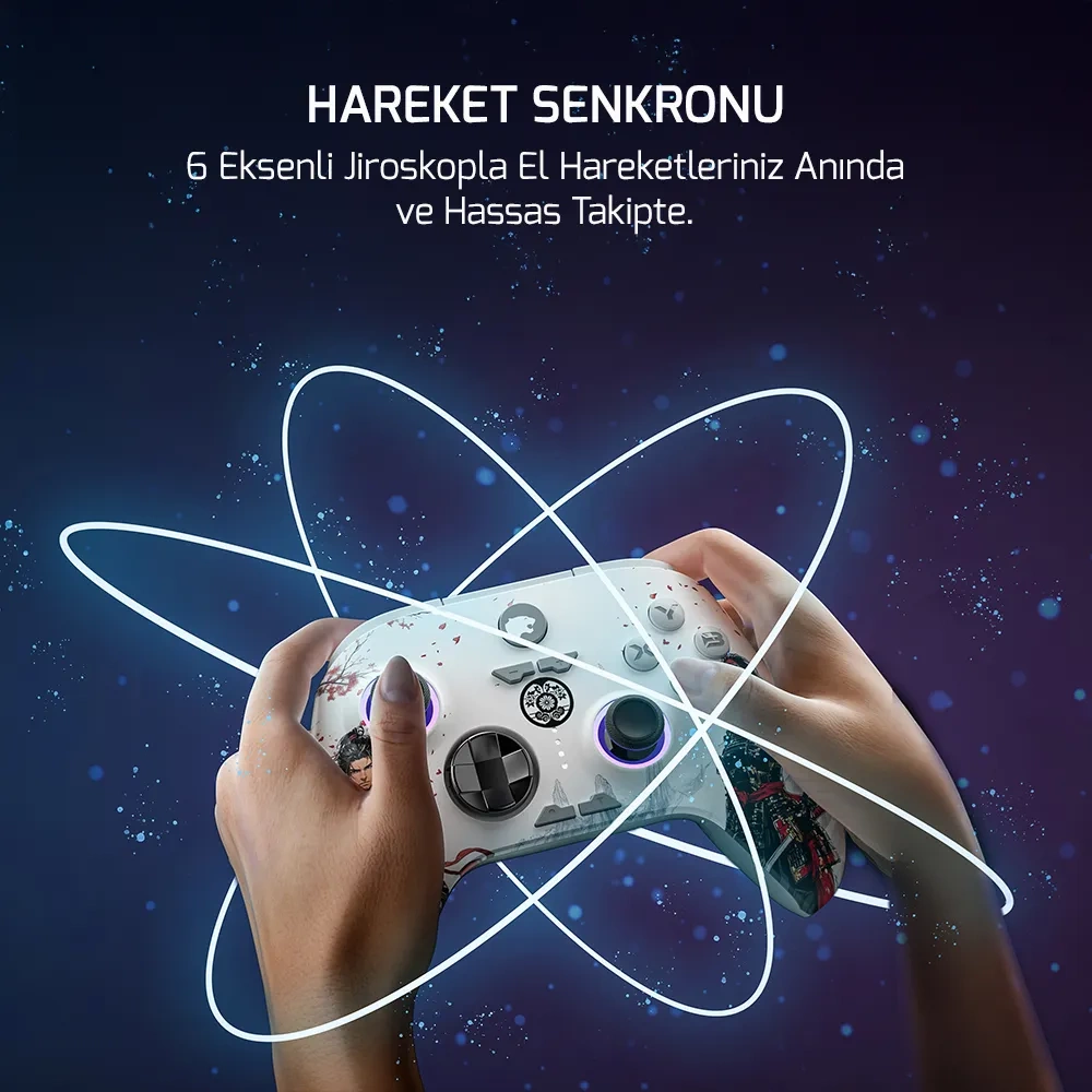 GamePower Force RGB Kablosuz Beyaz Gamepad (2.4G, Bluetooth,Kablolu) (PC Uyumlu)