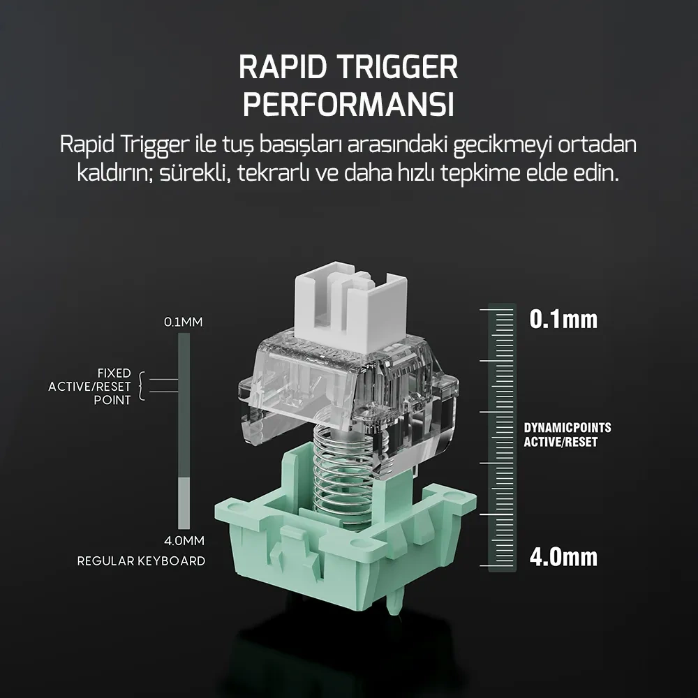 GAMEPOWER TIRUS HE80 8K KABLOLU RGB MANYETİK GAMING KLAVYE