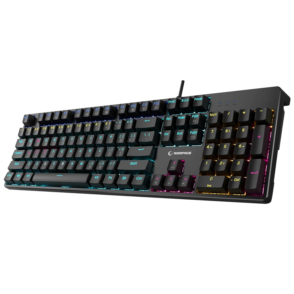Rampage KB-MK2 Nimbus Siyah USB Rainbow Red Switch 26 Tuş Anti-Ghosting Mekanik Gaming Klavye