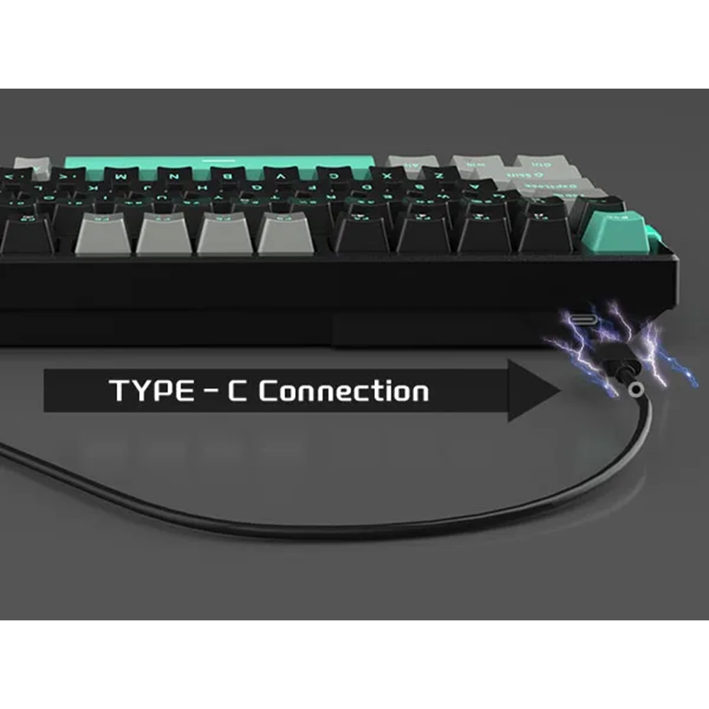 MAGEGEE SKY81 MEKANIK RGB KABLOLU GAMING KLAVYE HOT SWAP-GRI SIYAH