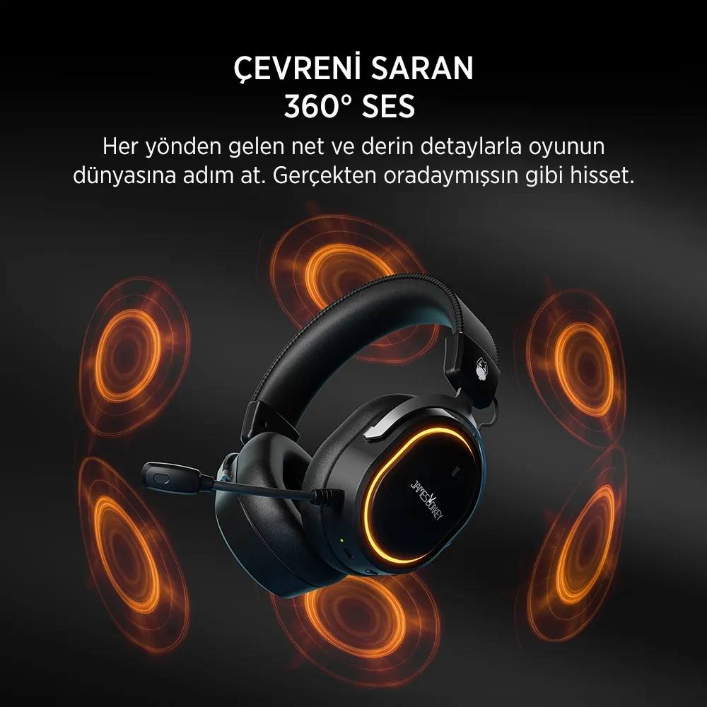 James Donkey 830 Triple Mode (Bluetooth/Wireless/USB) Gaming Kulaklık Siyah