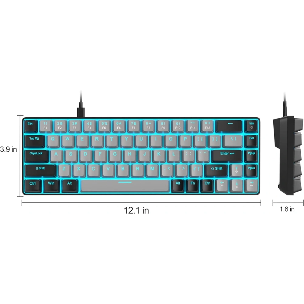 MageGee MK-BOX %60 Kablolu Mekanik Red Switch Türkçe Q Gri-Siyah Gaming Klavye