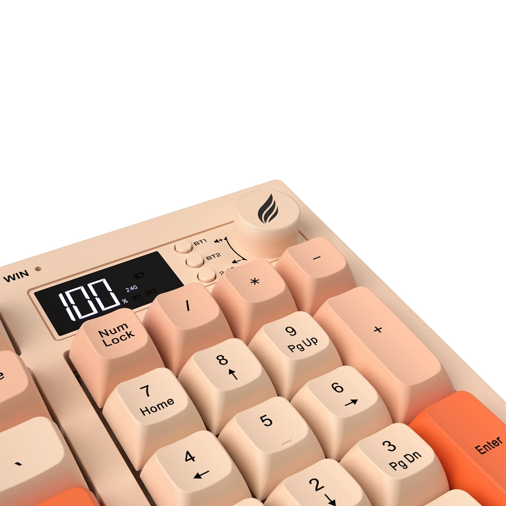 HAWK HK230P Membrane LCD RGB Kablosuz/Bluetooth Pembe Turuncu Oyuncu Klavye