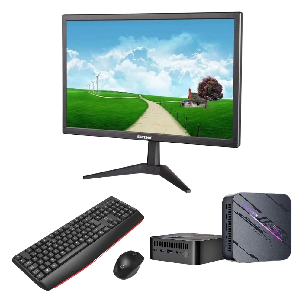 BLACKVIEW MP100 MINIPC AMD RYZEN 5-7430U 16GB RAM 512GB M.2 SSD WIN 11 PRO MONİTÖR KLAVYE MOUSE SET