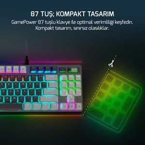 GAMEPOWER EVA 5 RED SWITCH RAINBOW GAMING OYUNCU KLAVYE