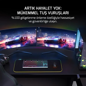 GamePower Eva 7 60M Mekanik Kablolu, 2.4Ghz, Bluetooth 3 Mod Blue Switch Türkçe Q 88 Tuş USB RGB Gaming Klavye
