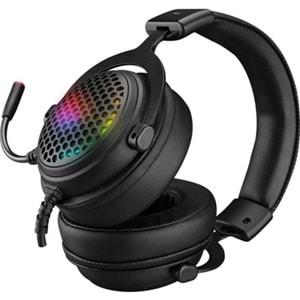 RAMPAGE MAJESTY SIYAH RGB LED 7.1 SURROUND SOUND SYSTEM GAMING MIK OYUNCU KULAKLIĞI