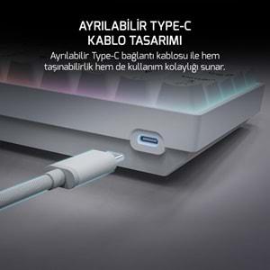 GAMEPOWER LYRA RGB 60M KLAVYE MEKANIK RED SWITCH BEYAZ