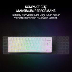 GAMEPOWER LYRA RGB 60M KLAVYE MEKANIK RED SWITCH BEYAZ