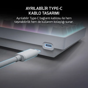 GAMEPOWER LYRA RGB 60M KLAVYE MEKANIK BLUE SWITCH BEYAZ