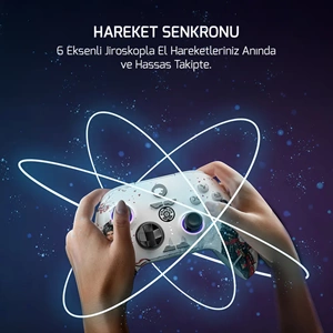 GamePower Force RGB Kablosuz Beyaz Gamepad (2.4G, Bluetooth,Kablolu) (PC Uyumlu)