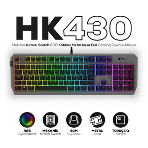 HAWK HK430K RED Switch Kablolu Metal Kasa Mekanik Gaming Klavye