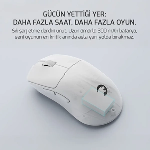 GamePower Radus 12.000DPI Triple Mode (Kablolu/Bluetooth/2.4G) Beyaz Gaming Mouse