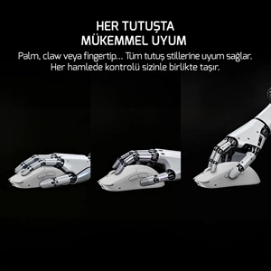 GamePower Radus 12.000DPI Triple Mode (Kablolu/Bluetooth/2.4G) Beyaz Gaming Mouse