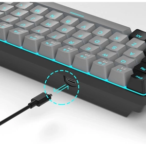 MageGee MK-BOX %60 Kablolu Mekanik Red Switch Türkçe Q Gri-Siyah Gaming Klavye