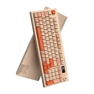 HAWK HK230P Membrane LCD RGB Kablosuz/Bluetooth Pembe Turuncu Oyuncu Klavye