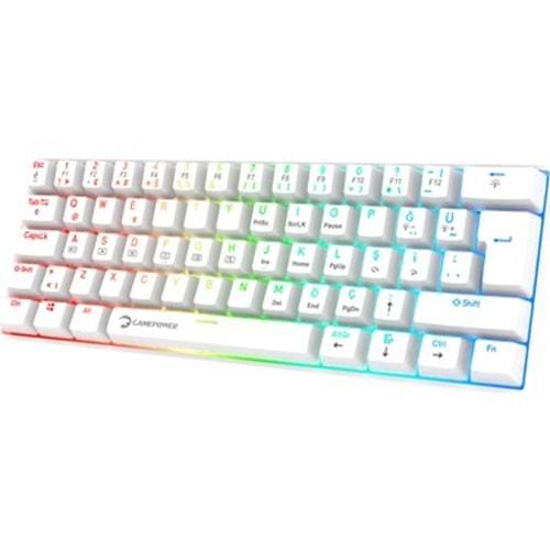 GAMEPOWER LYRA RGB 60M KLAVYE MEKANIK RED SWITCH BEYAZ