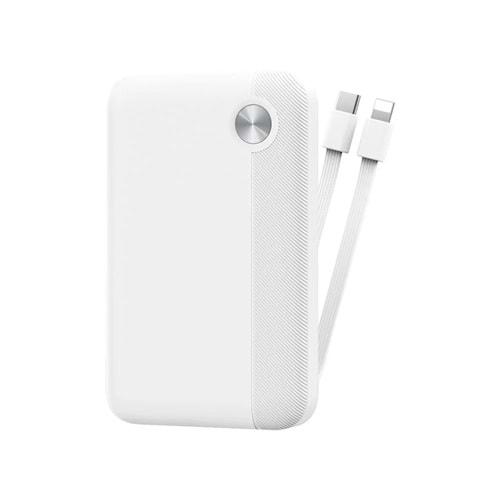 WIWU P060 TYPE-C LIGHTLING ÇIKIŞLI TAŞINABİLİR 10000mah PAWERBANK BEYAZ