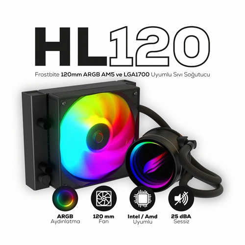 HAWK HL120 120MM RGB 120MM AM5 VE LGA1700 SIVI SOĞUTMA