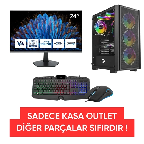 OUTLET AMD RYZEN 5 3400G-16 GB RAM-512 GB NVMe SSD-6 GB GTX 1660SUPER - GAMING EKİPMAN