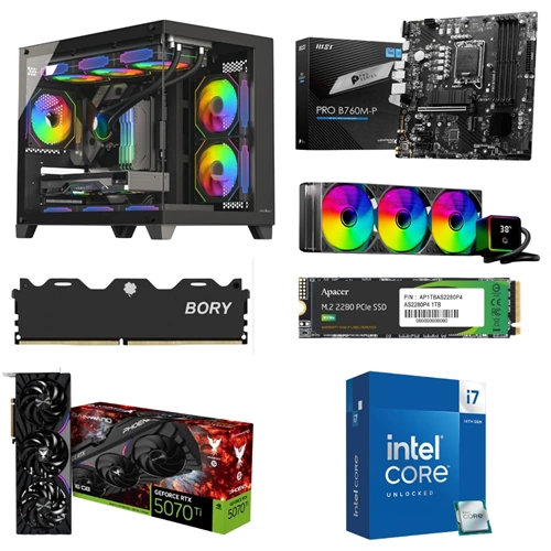 LANSMAN GAMING PC CORE i7-14700K 32 GB DDR5 RAM 16GB RTX5070Ti 1TB SSD 850W