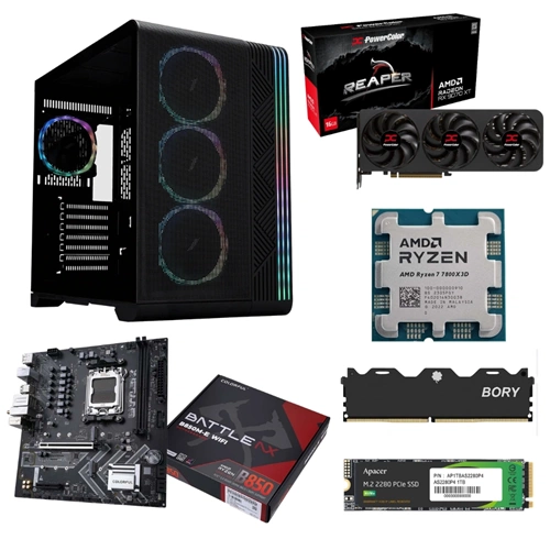 LANSMAN GAMING PC RYZEN7-7800X3D 32 GB DDR5 RAM 16GB RX9070XT 1TB SSD 850W